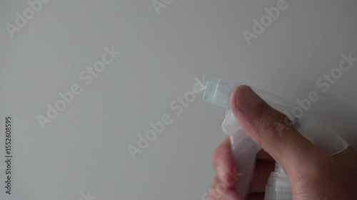 Water spray foggy sanitizer. Cleaning concept.