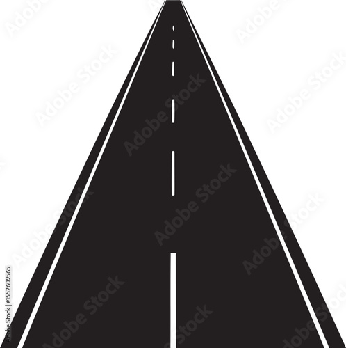 Dramatic Perspective A Road Disappears Into Distance Roadway White Markings