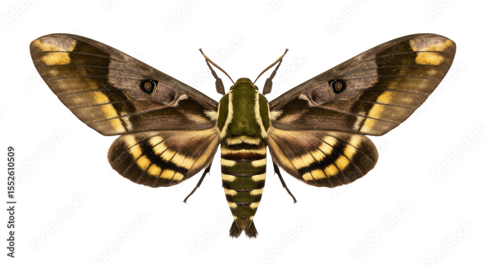 Obraz premium Lime Hawkmoth Mimas tiliae Isolated.