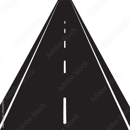 Endless road stretches ahead monochrome landscape white lines perspective scene