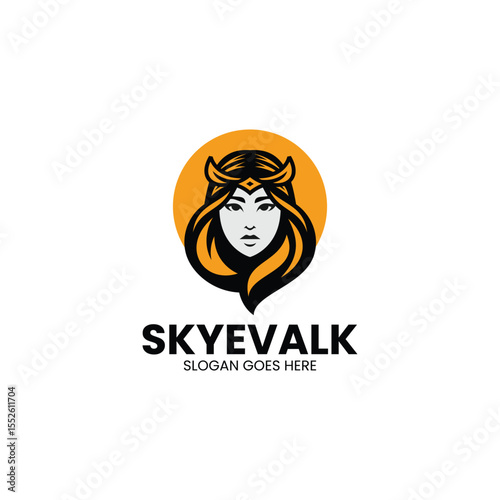 Mascot Modern Girl Logo Design 2