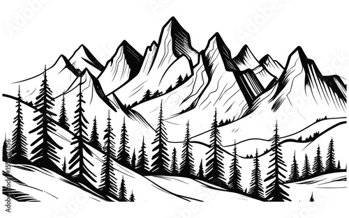 winter landscape with forest