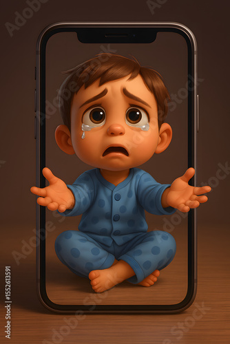 Criança Pedindo Ajuda Celular