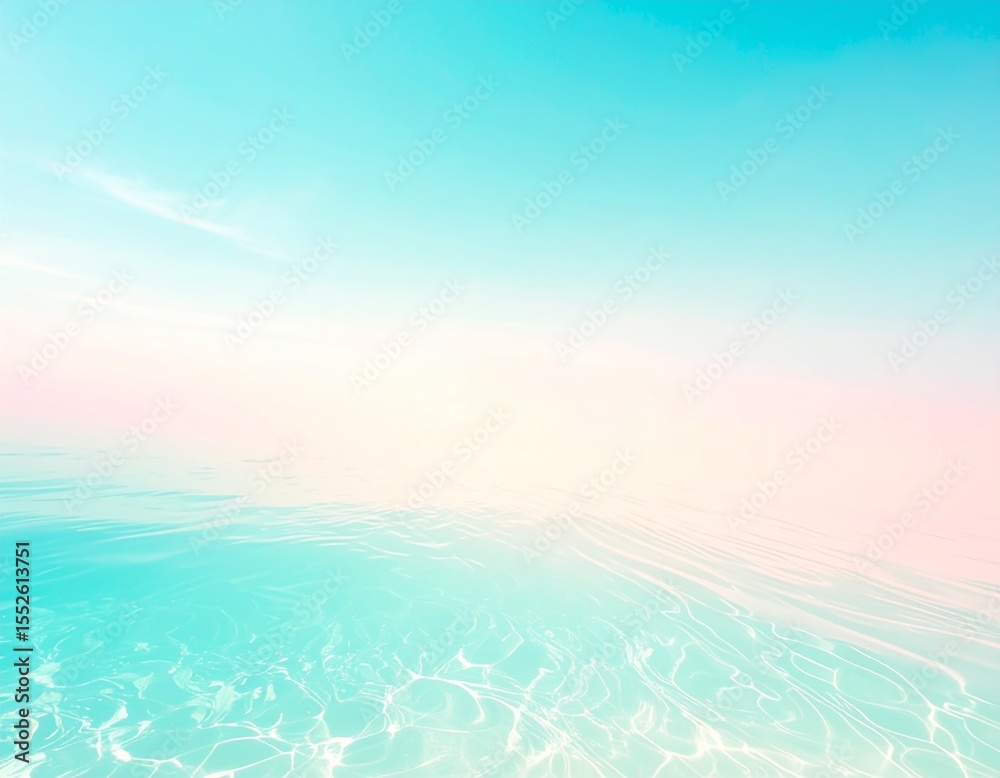 Obraz premium 透き通った海と空が交わる様子 グラデーション