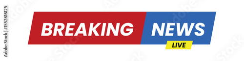 Breaking News Banner: A bold banner announcing "Breaking News Live," designed with modern, eye-catching colors to immediately grab attention and convey urgency for your audience.