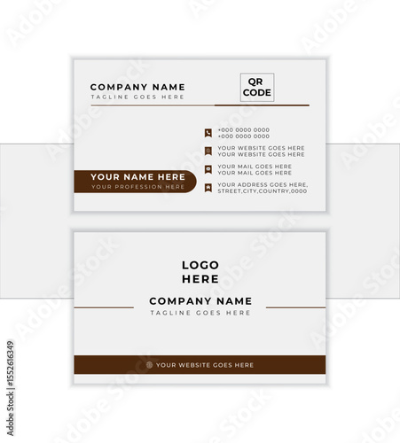 Modern and simple business card design Modern presentation card with company logo Vector business card template Visiting card for business and personal use Vector illustration