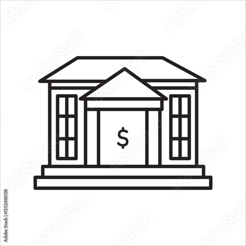 Bank building icon outline vector