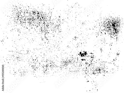 Grunge design elements with grain noise particles and rusted white halftone style for banner, poster, flyer, retro artwork and artistic textured backgrounds