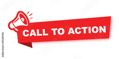 Call to Action Banner: A red banner with a megaphone icon announces "CALL TO ACTION," a vibrant visual cue for engagement and immediate response.