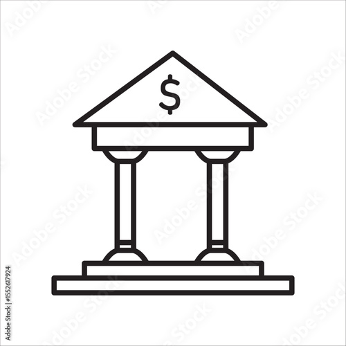 Bank building icon outline vector