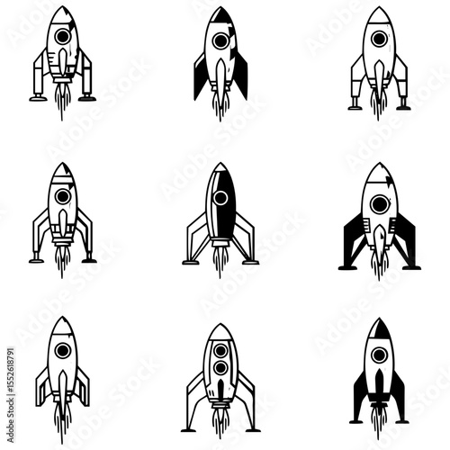 A curated set of rocket emblems and insignia, perfect for establishing a professional and innovative brand