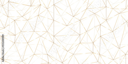Abstract of simple golden line triangle pattern geometric background. Seamless geometric polygonal repeatable pattern swatch background, Trendy design vector background for web backdrop orpaper print.