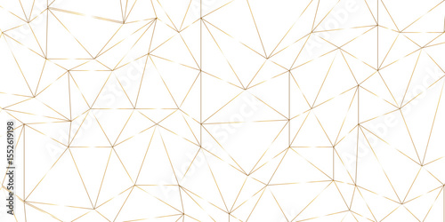 Abstract of simple golden line triangle pattern geometric background. Seamless geometric polygonal repeatable pattern swatch background, Trendy design vector background for web backdrop orpaper print.