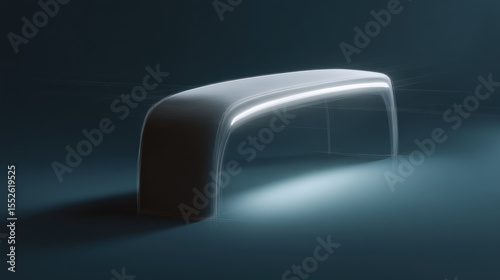 Sleek metallic handle with modern design, illuminated softly against dark background, creating futuristic and minimalist aesthetic. smooth surface reflects light subtly, emphasizing its elegant