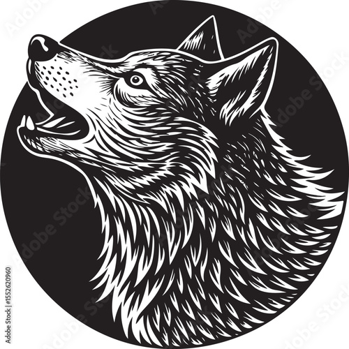 Hand-drawn wild wolf head vector sketch, perfect for tattoos or vinyl art
