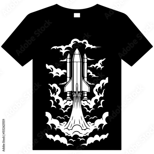 This vector t-shirt perfect for hard science fiction book covers, concept art, and technical manuals