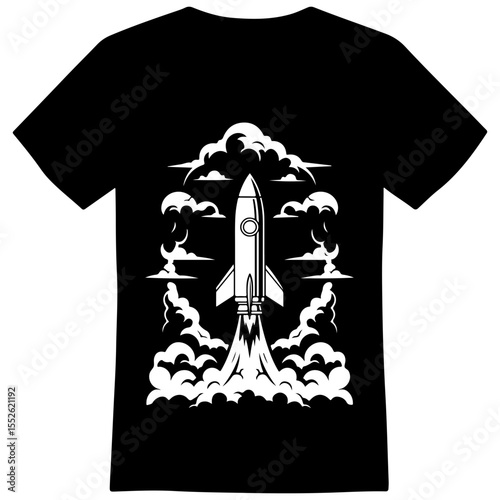 A professional rocket style t-shirt silhouette for creating believable and technically accurate sci-fi worlds