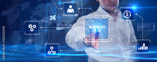 Planning marketing strategy. Marketing automation of business and industrial process.