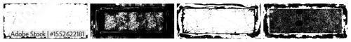 Vector Distressed rectangular frames collection with grunge textures.