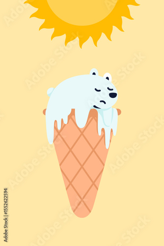 Exploring ice melting illustration