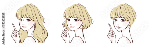 女性・女の子のイラスト素材セット