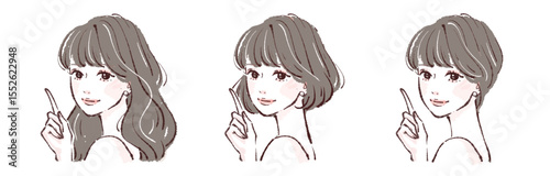女性・女の子のイラスト素材セット