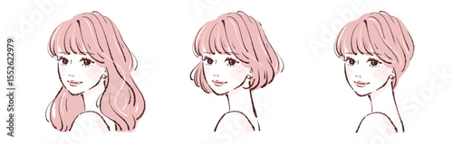 女性・女の子のイラスト素材セット