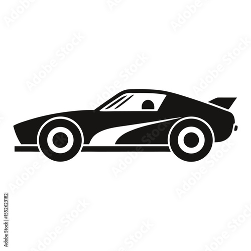 Black sports car vector illustration isolated on white background