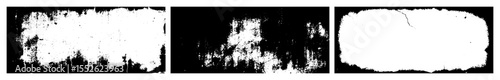 Vector Distressed rectangular frames with textured edges create a grunge effect.