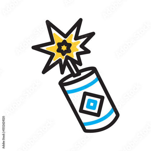 Vector multi color icon for Firecracker