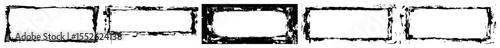 Vector Distressed rectangular frames create a rugged weathered border .