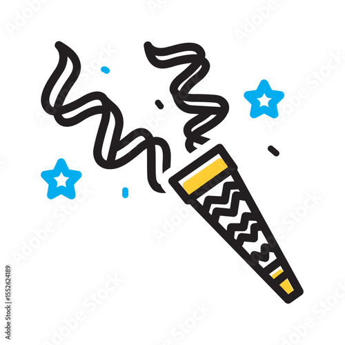 Vector multi color icon for Party popper