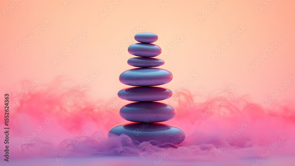 Obraz premium Zen stones balance: meditation and relaxation image