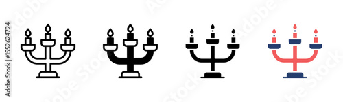 Candlestick Holder icon sheet multiple style collection
