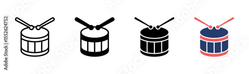 Drum icon sheet multiple style collection