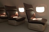 Empty seats in modern plane