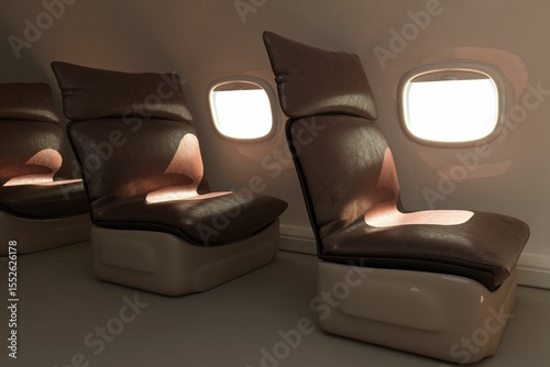 Empty seats in modern plane