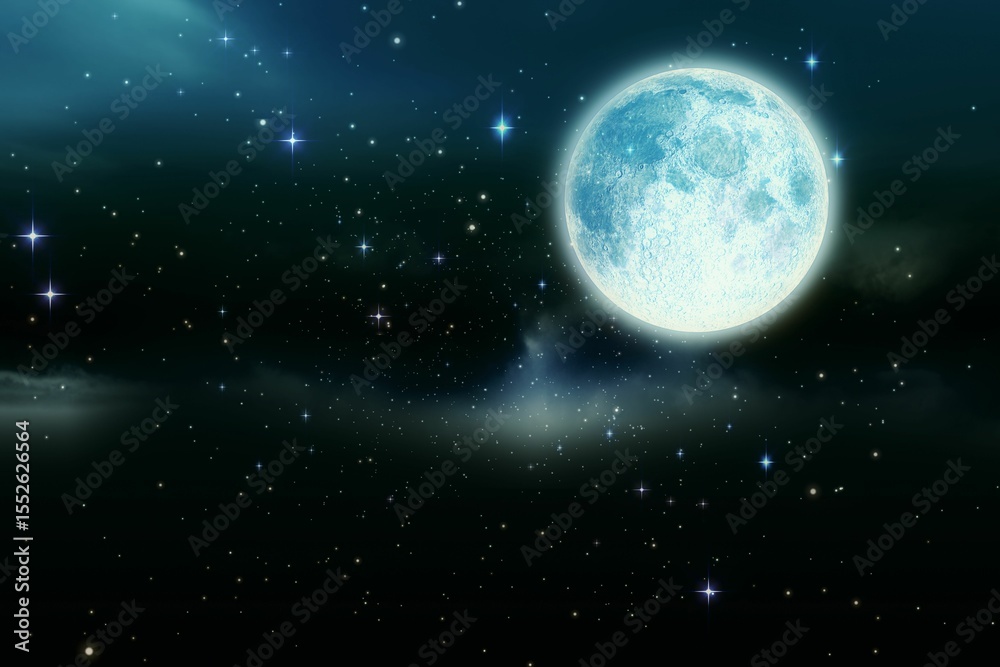 Obraz premium Full moon in the night sky