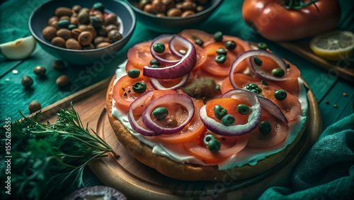Open-Faced Bagel with Smoked Salmon, Cream Cheese, and Capers – Brunch Styled Food.j