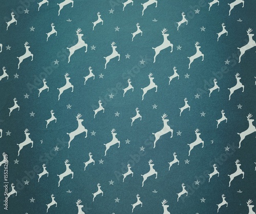 Blue and white reindeer pattern