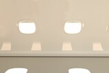 Sunlight falling on airplane