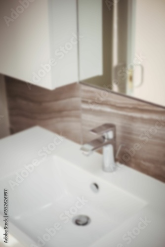 High angle view of modern sink in bathroom