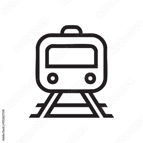 Simple outline icon of a train on tracks