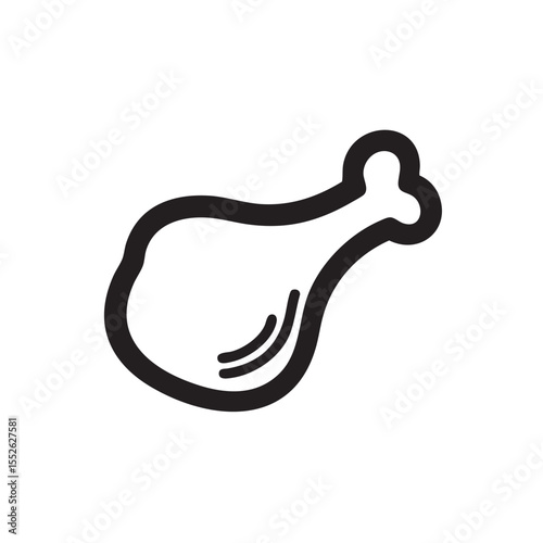 Simple outline icon of a chicken drumstick