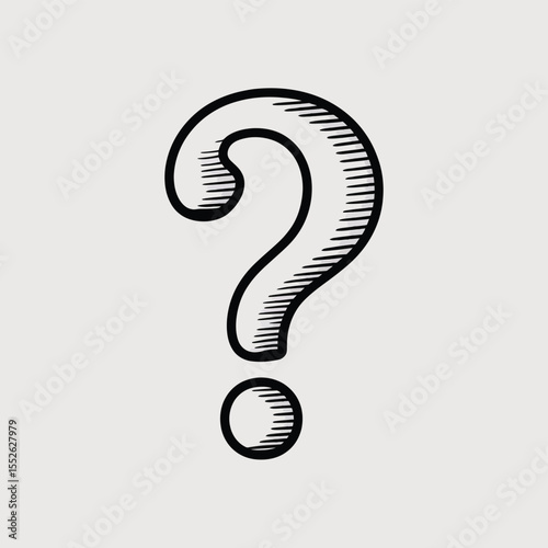 Hand Drawn Question Mark Graphic Design Element