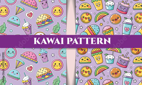 Adorable Kawaii Food Pattern Cute Seamless Designs for Fun Projects