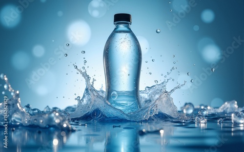 Sparkling water ad composition. High quality