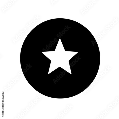 Solid black circle with a white star symbol icon indicating highlight, mark, or premium feature