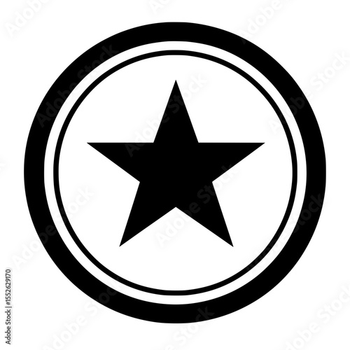 Filled star inside a bold circle icon representing ranking, loyalty rewards, or key status