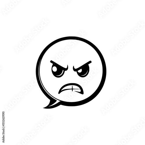 Highly expressive shouting face in a circular chat icon for aggressive communication visuals